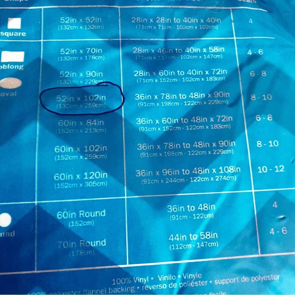 NWT Summer Fun Chevron Flannel Back Heavier Vinyl Tablecloth 52” X 102” Oblong